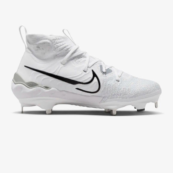 NWOB Nike Alpha Huarache NXT Metal Baseball Cleats White Black Gray - Picture 3 of 16